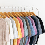 여성 라운드넥 캐시미어 반팔 니트 꽈배기니트 12칼라 위드마마 : 문곰로그