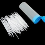 통에담긴 휴대용 일자 치간칫솔 치아사이 이쑤시개 : 필수공예