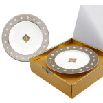 플래티넘 백금 접시 세트 스러운 원형 구프 접대용 림 그릇 본차이나 손님 : 마인샵05