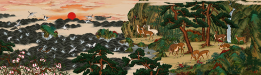 십장생도 10폭-디지털작품파일 : 풍류화