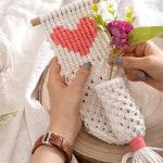 민화샵 마크라메 하트 플랜트 행잉 만들기 diy 벽걸이장식 핑거니팅... 벽걸이 화분 감성소품 만들기 월데코 손뜨개질 손뜨개 패브릭공예 : 문구티쳐