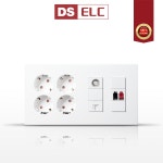 DS ELC 동서 DOSEL 도셀 D2 화이트 복합 콘센트 통합수구 4개용 / 콘센트 4구, CATV(2), 8P, 스피커잭 1구 : 반디 스토어