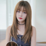 에스더 긴머리 스트레이트 투톤 헤어 컬러 패션 여성 통 가발 세트상품 : 가발위드