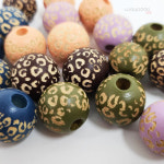와요또 15mm 컬러 우드구슬 점박문양 비즈 부자재 : 와요또