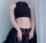 쫀쫀 밸리 라인 폴 댄스 탑 벨리 옷 복 상의 하의 치마 탑 연습복 : 데이지의 마켓