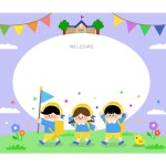어린이집 유치원 학교 입학 환영 무지개 아동 파르텔 동화 벽지 시트지 롤스크린 : 으뜸데코