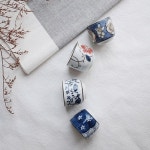 일본사케잔 핸드페인팅 도자기 소주잔 술잔 주기 4p 선물 세트 : 마켓쿠우