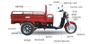 이지모터스 EG 500 72V 대형 노인 전동 스쿠터 전기 삼륜차 사륜차 플러그인 오토바이 농업용 짐실이 덤프 : 군위종합스쿠터총판