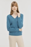 캐시미어 100% V넥 니트 : 씨엠컬렉션 리블루