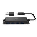 USB3.0 4포트 멀티허브 타입C USBa젠더 책상부착식 컴퓨터PC부착형 : JOY-Store