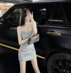 수입 의류 단독 데일리 캐주얼 핏 에 탄력 있 받침 베스 슬링 슬림 밀착 원피스 : W 컴퍼니