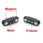 커넥터터미널 스프링 장착 마그네틱 포고 핀 커넥터 1-10 쌍 2 극 피치 2.8 MM 수 암 2A DC 전원 충전 프로브 : 방앤방마켓