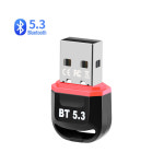 5.3 블루투스 동글 USB 동글이 무선 어댑터 컴퓨터 데스크탑 PC 무선 연결 수신기 : 유리 글로벌
