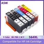 부품 ASW 564XL 호환 잉크 카트리지 HP564 4610 4620 B210 5520 3520 5510 B110a C410 B109 C310 7510 6520 : 리브도트