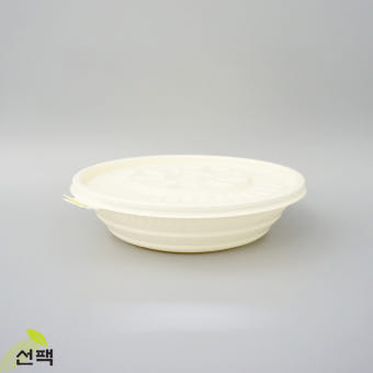 친환경 생분해 원형 중화용기 소 (C-2145) 포장 배달용기 1box-200개세트 : 선팩