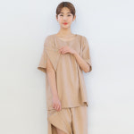 샵피라 S0858 NEW T/R스판 뒷트임 검진복 병원복 상의 남여공용 : 샵피라