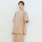 샵피라 S0858 NEW T/R스판 뒷트임 검진복 병원복 상의 남여공용 : 샵피라