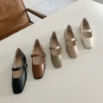 JA-J1255여성구두 각진코 심플민자 메리제인구두 : 비알상사