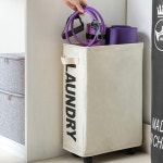 런드리트롤리 트롤리 틈새 기숙사 빨래 바구니 : 디앤모어 스토어