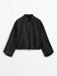 마시모두띠 여성 볼륨 슬리브 봄버 자켓 BOMBER JACKET WITH VOLUMINOUS SLEEVES 6722/616 : bymim