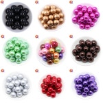 코디 얼 디자인 매력 쥬얼리 다채로운 6-20mm 아크릴 라운드 모조 진주 비즈 chunky 목걸이 amp 팔찌 만들기위한 : 세모마켓플라자