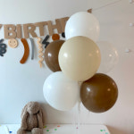 브라운 라운드 고무풍선 생일풍선 7개 : 몽실벌룬