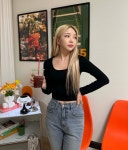 스판 쫀쫀 기본 크롭 유넥 긴팔티 : 프라우드 PROUD