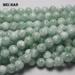 Meihan 2 가닥/세트 내추럴 6mm 그린 엔젤 라이트 라운드 참 보석 스톤 쥬얼리 제작 디자인 패션 DIY : 세모마켓플라자