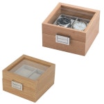 예물 시계 투명 원목 각 손목 시계 보관 2구 케이스 : 온.쇼핑