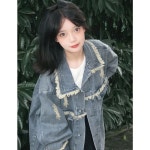 여자청자켓 오버핏 여성용 베이직 카라 트렌디 봄 루즈핏 : 세원글로벌