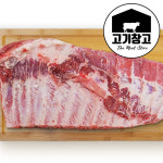 스페어립(원육)3.8kg~5kg[2피스] 선택 가능  삼겹갈비/도매가격/ 살많고/대왕사이즈/통스페어립/바베큐용/숯불구이용/텍사스바베큐 : 고기창고