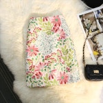 랩 롱 스커트 아보카도 그린 꽃 미들슬릿 원 여름 웨이스트 백 힙한 라인 : 삿포로시골총각