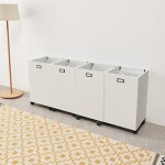 사무실 100L 대용량 분리수거함 이동식 쓰레기통 셀프바 : DEZHI