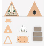 펫트리움 친환경 조립식 고양이 종이 텐트 스크래쳐 숨숨집 박스집 하우스 : 굿세라