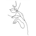 원단마트 DTP 컷트지 폴리 옥스포드 라인 아트 LINE ART 생각하는(1)(d3009) : 천사또