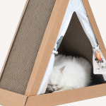 펫트리움 친환경 조립식 고양이 종이 텐트 스크래쳐 숨숨집 박스집 하우스 : 굿세라
