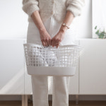 화이트 소프트 매쉬 런더리 바스켓 슬림 S : 디애플하우스