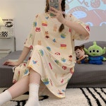 2023 새로운 nightdress 만화 대형 잠옷 얇은 반팔 잠옷 : 스무살스토어
