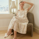 부케자수 잠옷 여성 플라워 원피스 공주 결혼 예쁜선물 : 허니하니 홈웨어