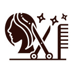 오피스왕국 헤어샵 가위 빗 헤어 미용실 그래픽 스티커 hair2 (13가지 색상선택가능) 오렌지 : 오피스왕국