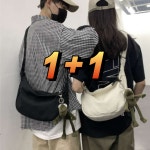 1+1 크루아상백 반달 캔버스 호보 만두 에코 크로스백 가방 : 라이크위너