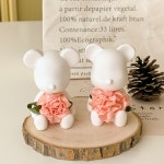 카네이션 곰돌이 차량용 석고방향제 어버이날 스승의날 선생님 답례품 : 포포모어 캔들