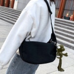 1+1 크루아상백 반달 캔버스 호보 만두 에코 크로스백 가방 : 라이크위너