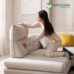 우아미가구 윈 5인용 코너 코브라 넓은 좌방석 스윙 갤럭시원단 패브릭 소파 : 우아미가구스토어