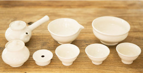 이천도자기 아이보리 3인 종합다기세트 다도세트 : 다.방