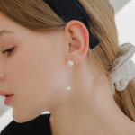 제이로렌 14K 체인 진주 여성 포인트 금 롱 드롭 패션 귀걸이 : 제이로렌