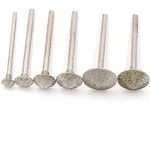 Urhelper 6pcs 미세거친 그릿 우산 d2 바늘 다이아몬드 코팅 그라인딩 헤드 2.35mm-3mm(3323939 - 183939) 생크 옥석재 모따기용... 
