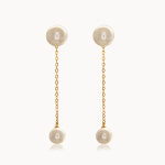 제이로렌 14K 체인 진주 여성 포인트 금 롱 드롭 패션 귀걸이 : 제이로렌
