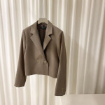 [J0760] 데일리수잔 루즈핏 더블버튼 크롭자켓 (어깨패드) : 데일리수잔