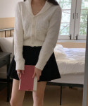 [마지막장 30% SALE] 미엘 miel 스테이 면 카라 가디건 (4c) : 어베인